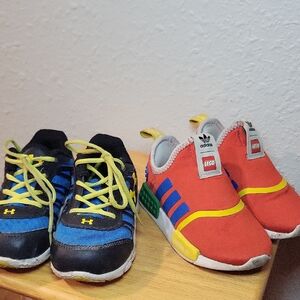 Adidas Kids Red and Yellow Sneakers